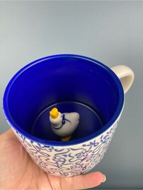 Urban Outfitters Surprise Mug Discontinued Duck Figurine, Blue Floral Coffee Mug